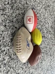 Mini Football Lot Of 5 Spalding Reebok State Farm Promotional Toy Balls. Fixed Price $29.99.