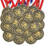21 Pcs Flag Football Medals 2'' Award With Neck Ribbons Cheer.... Fixed Price $38.62.