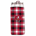 Tampa Bay Buccaneers Plaid Slim Cooler, Nfl Coozie Koozie Coolie. Fixed Price $7.95.