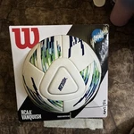 Wilson Ncaa Vanquish Soccer Ball Size 5 White Blue Green Tpu Textured Cover. Fixed Price $35.00.