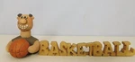 Basketball-new Resin Block With Silly Man Holding -blossom Bucket #82423C. Fixed Price $9.99.