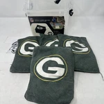Green Bay Packers Nfl Cornhole Bean Bags Set 4 W/ Handled Case. Fixed Price $16.95.