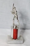 Vintage 1981 Men's Baseball Marble Based Red / Silver Tone Trophy 8''. Fixed Price $11.25.