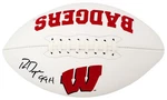 Ron Dayne Signed Wisconsin Badgers Franklin White Logo Football W/99H - (ss Coa). Fixed Price $111.75.