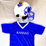 Franklin Kansas Jayhawks Kids Football Helmet Jersey Set Youth Medium. Fixed Price $27.95.