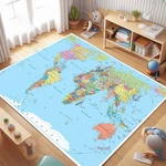 Map Area Rug, World Atlas Carpet, Geography Floor Mat, Travel Decor, Oversized. Fixed Price $78.11.
