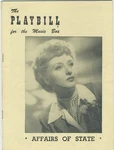 January 15 1951 Music Box Theater Playbill Affairs Of State Celeste Holm. Fixed Price $29.95.