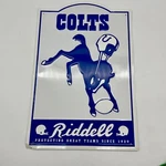 Vintage Nfl Indianapolis Colts & Riddell 17" Metal Tin Sign Mancave Wall Decor. Fixed Price $28.75.
