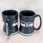 Seattle Seahawks Boelter Brands Nfl Coffee Mug Set (2) Navy Blue Logo Fan Cup. Fixed Price $24.99.