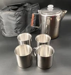 Wenzel Coffee Pot Percolator Mugs Campfires Outdoor Camping W/ Bag. Fixed Price $38.25.