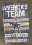 Dallas Cowboys America's 11X17 Wood Slogan Design Nfl Wall Banner Wincraft. Fixed Price $19.99.