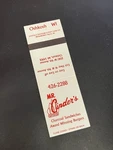 Matchbook Cover - Mr Cinder Oshkosh Wisconsin. Fixed Price $8.95.