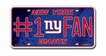 Nfl New York Giants #1 Fan License Plate Metal Auto Tag Car Truck Decor Rico. Fixed Price $18.87.