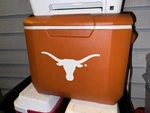 Coleman Texas Longhorns 60-QUART Wheeled Cooler With Telescoping Handle. Fixed Price $84.99.