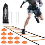 Yissvic Agility Ladder And Cones 20 Feet 12 Orange, Yellow/orange. Fixed Price $27.63.