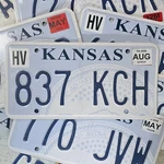 Kansas License Plate Free 1 Real, Random Embossed Ks Blue Seal Tag. Fixed Price $14.99.