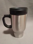 Thermo Steel Traveler Mug - 16 Ounce Stainless Threaded Slider Top. Fixed Price $8.95.