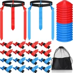 Wettarn 16 Player Football Belts Set With 48 Flags & Cones - Adjustable. Fixed Price $89.98.