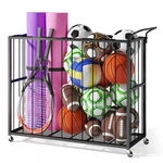 Ball Storage Bin Rolling Sports Cart, Metal Garage Organizer Rack,.... Fixed Price $60.13.