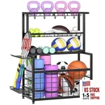 Sports Equipment Garage Organizer, Ball Storage Rack With Basket, Heavy Duty. Fixed Price $102.27.