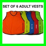6 Adult Soccer Basketball Mesh Scrimmage Vests. Fixed Price $15.95.