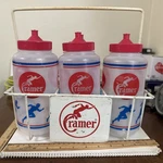 Vintage Cramer Water Set: Carrier Coated Wire Case And Four 32OZ. Fixed Price $19.99.