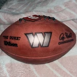 Washington Football Team Unsigned Wilson Metallic Official Duke. Fixed Price $120.00.