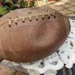 Vintage Hutch Steer Hide Football Cloth Laces 64-B Tom Moore. Fixed Price $20.00.