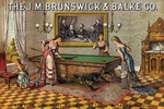 The J.m. Brunswick & Balke Girls Billiards Game Poll Table Vintage Poster Repro. Fixed Price $58.50.