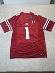 Wisconsin Badgers #1 Football Jersey Under Armour Adult Large Red Ncaa Nwt. Fixed Price $35.99.