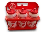 Cramer Collapsible Carrier With 6 One-quart Plastic Water Squeeze Bottles Sports. Fixed Price $26.00.