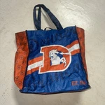 Denver Broncos Nfl Football Fan Tote Bag Grocery Reusable Blue Orange Woven Poly. Fixed Price $13.90.
