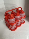 Cramer Collapsible Plastic Water Carrier Lot With 6 One-quart Bottles Set. Fixed Price $21.79.