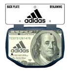 Adidas Impact Absorbent Benjamins Money Pattern Football Back Plate. Fixed Price $39.99.