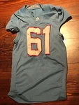 Rare 2001 Kansas Jayhawks Throwback Style Football Game Used Worn Jersey 61 Sz. Fixed Price $149.99.