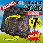2026 Baseball Team Phone Case Custom Name Number Vintage Style Cover. Fixed Price $19.99.