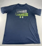 Under Armour Shirt Youth Boys Extra Large Gray Blue Sports Short Sleeve Active. Fixed Price $10.00.