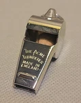 Nos Vtg Acme Thunderer Whistle W/ Cork Ball Made In England Brass N.p. 58 1/2. Fixed Price $12.95.
