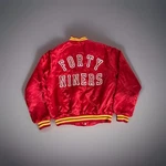 Vntg 80S San Francisco 49ERS Chalk Line Size Nylon Red Bomber Jacket RN46732. Fixed Price $199.99.