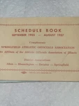 Vintage Schedule Book Sept 1955 Aug 1957 Springfield Il Athletic Officials Assc. Fixed Price $14.09.
