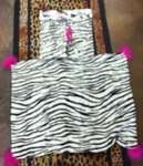 Furry Zebra Pillow Case / Sham Set 2 Poof Ball Ends Hot Pink New. Fixed Price $14.99.