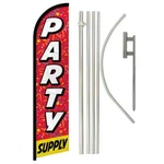 Party Supply Windless Full Curve Advertising Banner Flag & Pole Kit. Fixed Price $76.95.