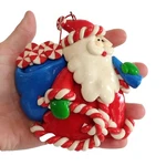 Kurt Adler Clay Dough Christmas Ornament Santa Candy Canes Toy Bag. Fixed Price $7.77.