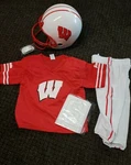 Wisconsin Badgers Franklin Collegiate Helmet & Uniform Set Small Age 4-6 New. Fixed Price $49.95.