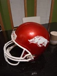 Riddell Arkansas Razorbacks Mini Football Helmet Red/white Facemask Metallic. Fixed Price $100.00.