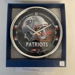 Wincraft Nfl New England Patriots Helmet 12" Round Chrome Wall Clock Brand. Fixed Price $20.00.
