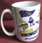 New, Minnesota Vikings Nfl Football 15 Oz. Coffee Mug Cup, From Logo Brands. Fixed Price $16.99.