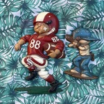 (2) Homco 1976 Vintage Football Baseball Players Wall Art #1254 Made Usa. Fixed Price $13.99.