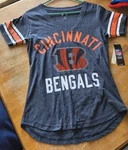 Women's Cincinnati Bengals Rhinestone Football V-neck T-shirt Tee Bling Nfl. Fixed Price $13.96.