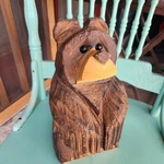 Chainsaw Bear Wood Folk Art Hand Carved Statue Sculpture 11.25" Tall. Fixed Price $75.00.